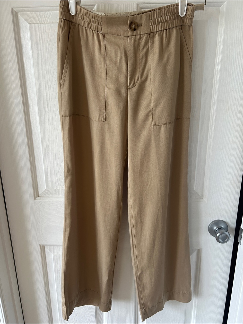 LOFT Tan Wide-Leg Trousers